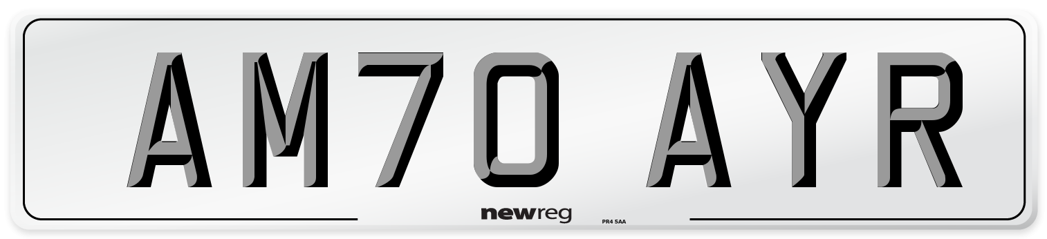 AM70 AYR Number Plate from New Reg